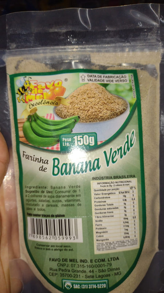 Farinha de banana verde favo de mel 150 gr