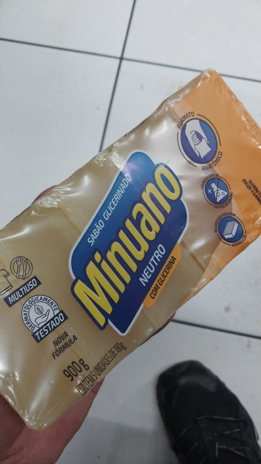 Sabão em barra minuano neutro 900 gr