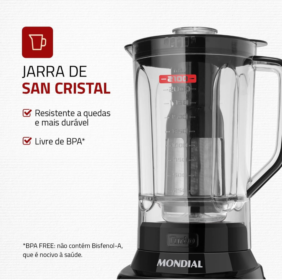 Liquidificador Mondial turbo preto  127 volts